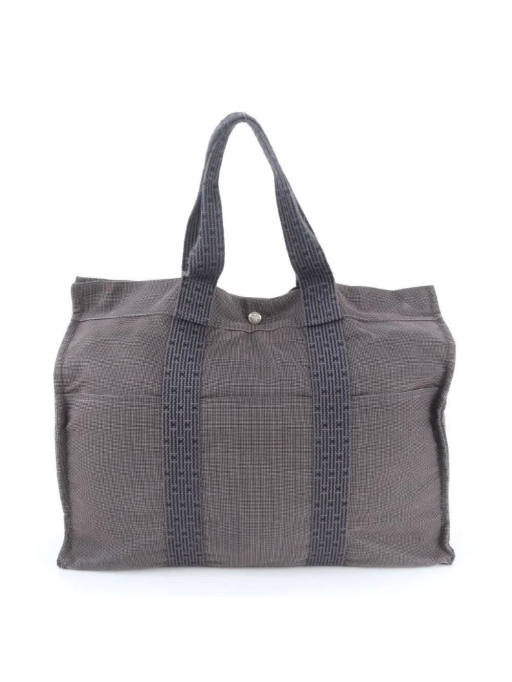 Hermes Her Line Tote Shoulder Business Document Leather Gray